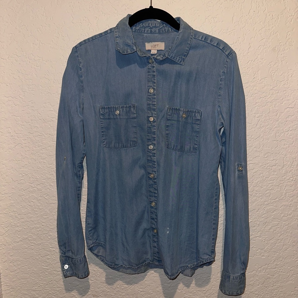 LOFT Light Blue Denim Shirt